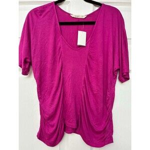 Old Navy XS Purple Magenta Dolman Sleeve V-Neck Soft Knit Top Women